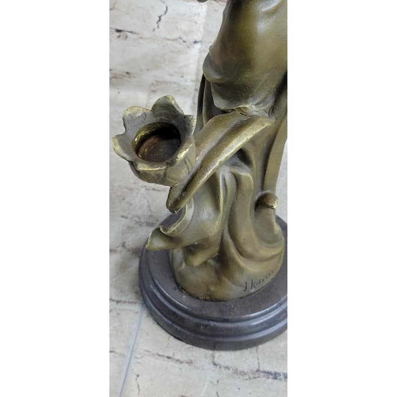 Art Nouveau Floral Female Dancer Bronze Sculpture Candelabra