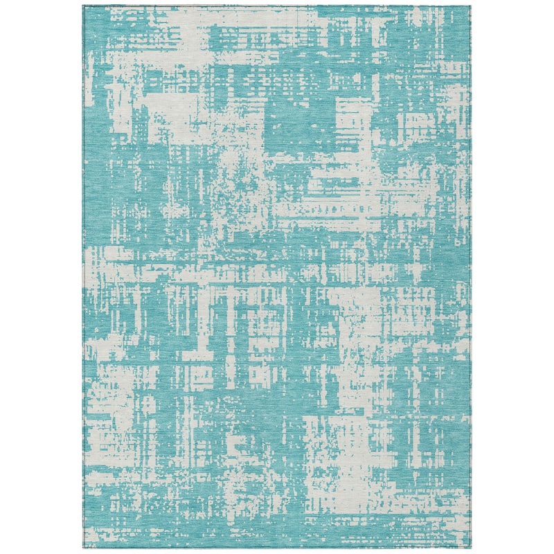 Machine Washable Indoor/ Outdoor Chantille Abstract Solid Rug