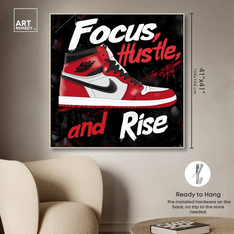 Hustle and Rise Sneaker Red Canvas by Art Remedy