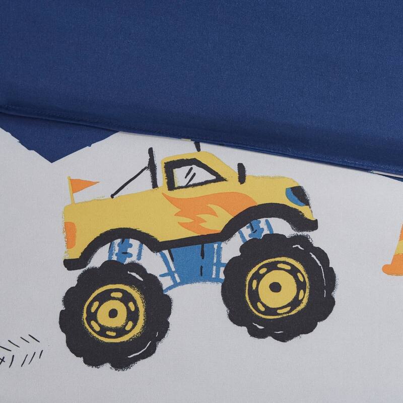 Intelligent Design Kids Gavin Monster Truck Blue Comforter Set
