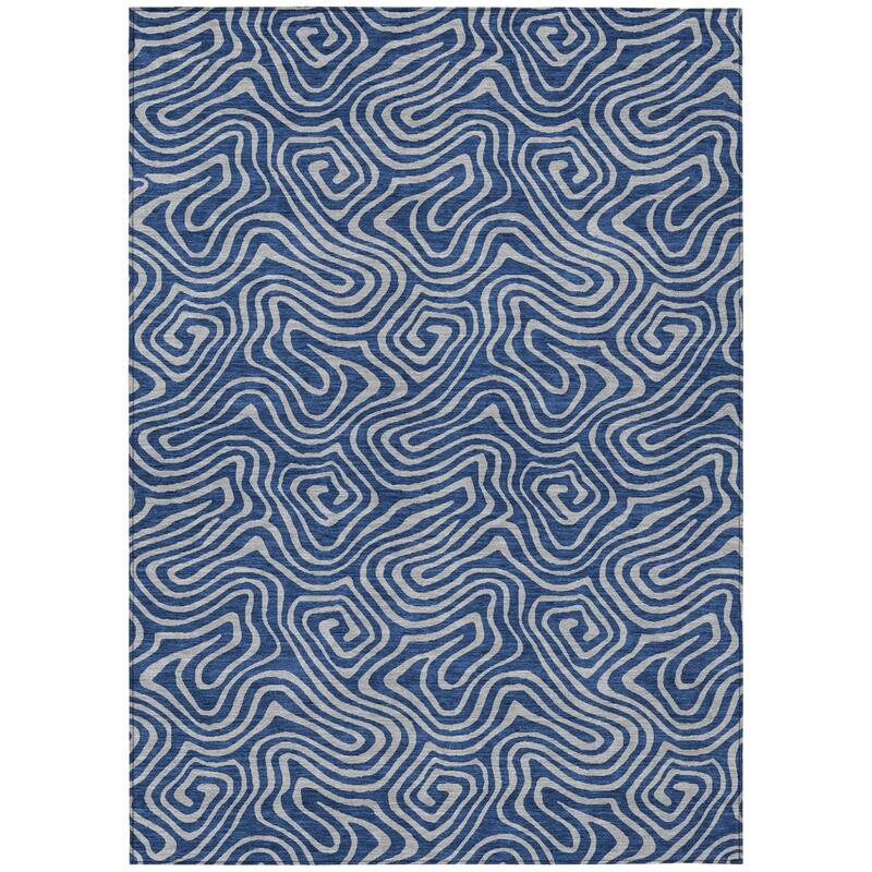 HomeRoots Abstract Transitional Rectangle Outdoor Rug