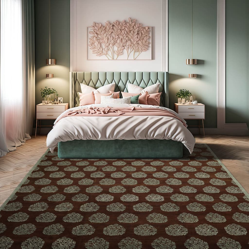 Hand Knotted Michaelian & Kohlberg Brown Tibetan 100% Wool Area Rug - 9' 11'' x 14' 4''