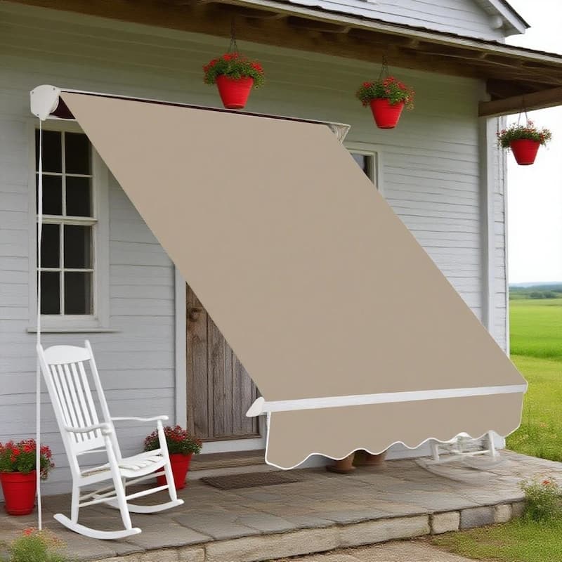 Manual Retractable Window Awning Sun Shade for Patio Balcony Outdoor Shelter