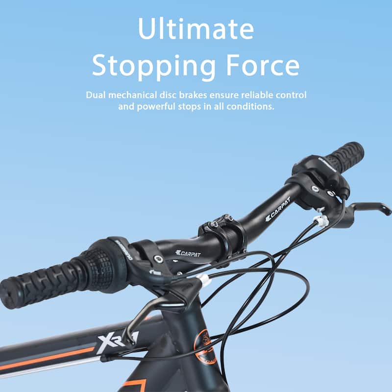 24 Inch Mountain Bike Boys Girls,Steel Frame,Shimano 21 Speed Mountain Bicycle with Daul Disc Brakes and Front Suspension MTB