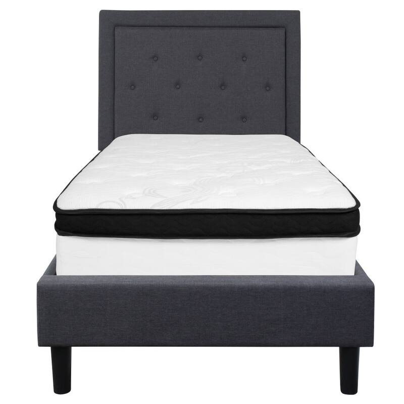 Panel Tufted Platform Bed and Memory Foam Pocket Spring Mattress