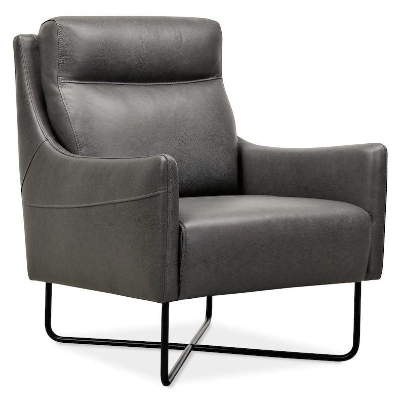 Hooker Furniture Efron 28" Wide Contemporary Semi-Aniline Leather - Rangers Gravel