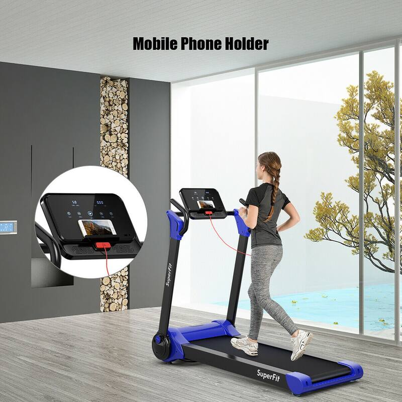 SuperFit 2.25HP Folding Electric Motorized Treadmill w/ Speaker - 55.9" x 30.5" x 49.5"