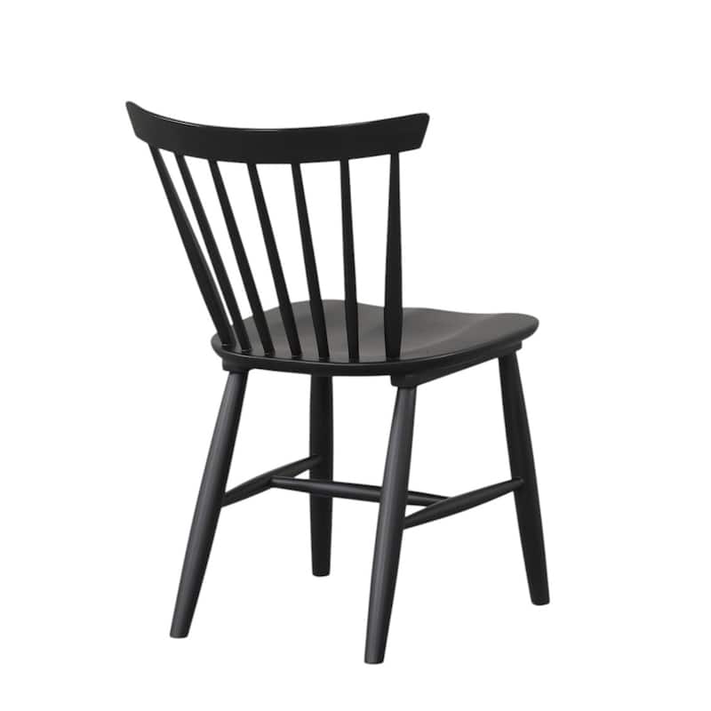 Set of 2 Wooden Dining Chairs with Spindle Backrest
