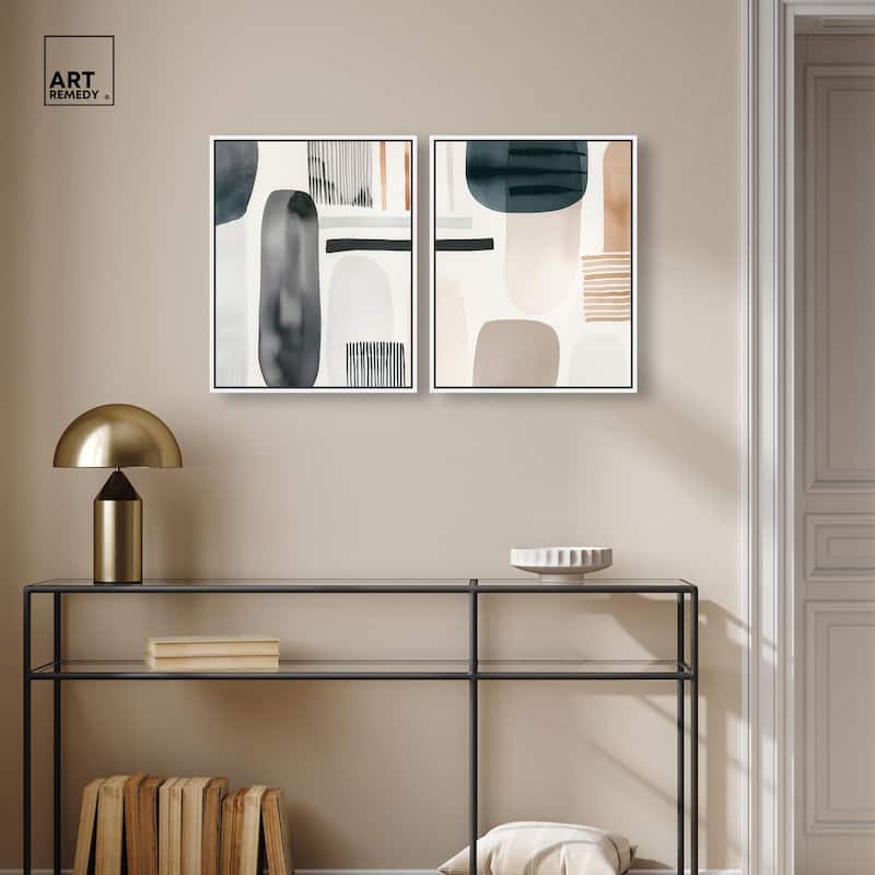 Floating Shapes I Canvas Set of 2 by Art Remedy