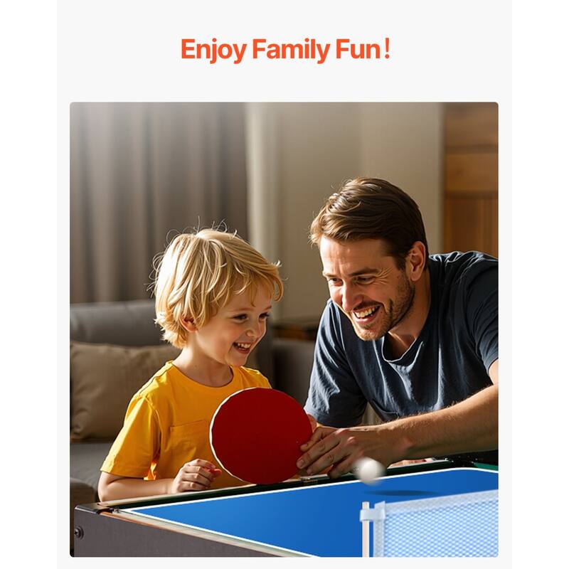 48 Inch 4-in-1 Combo Game Table with Steel Locks Ideal for Basements or Recreation Rooms Suitable for All Ages