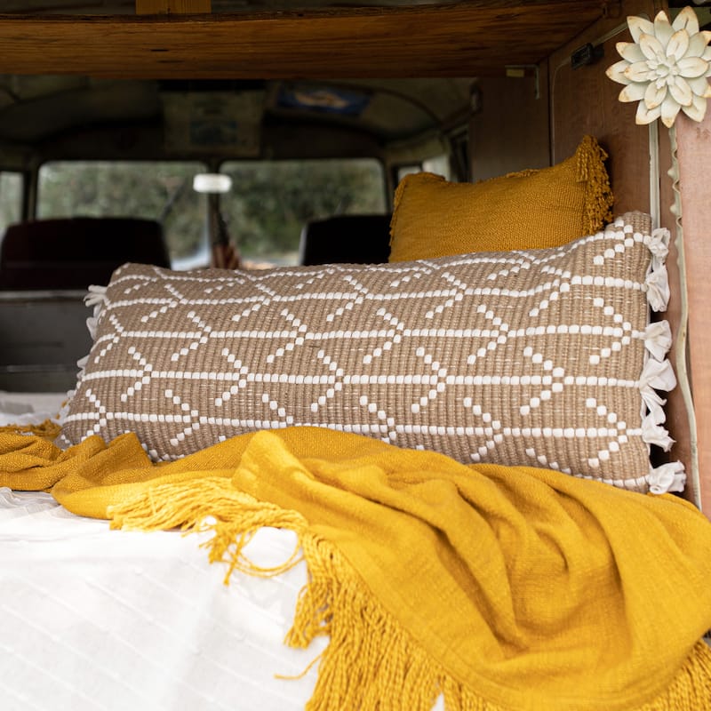 Foreside Home & Garden Geometric Arrow Filled Lumbar Pillow