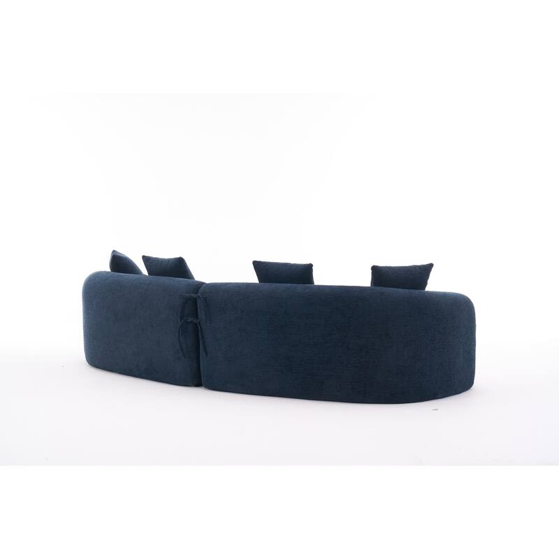 110" Foam Classic 4-Seater Sofa with 4 Pillows for Apartment