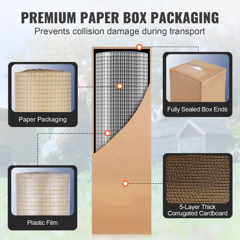 Hardware Cloth, Hot Dipped Galvanized Wire Mesh Roll, Chicken Wire Fencing, Wire Mesh for Rabbit Cages, Garden - Silver