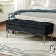 preview thumbnail 11 of 137, HULALA HOME Neptunus Modern 45.5" W Velvet Bedroom Storage Bench for End of Bed with Nailhead Trim