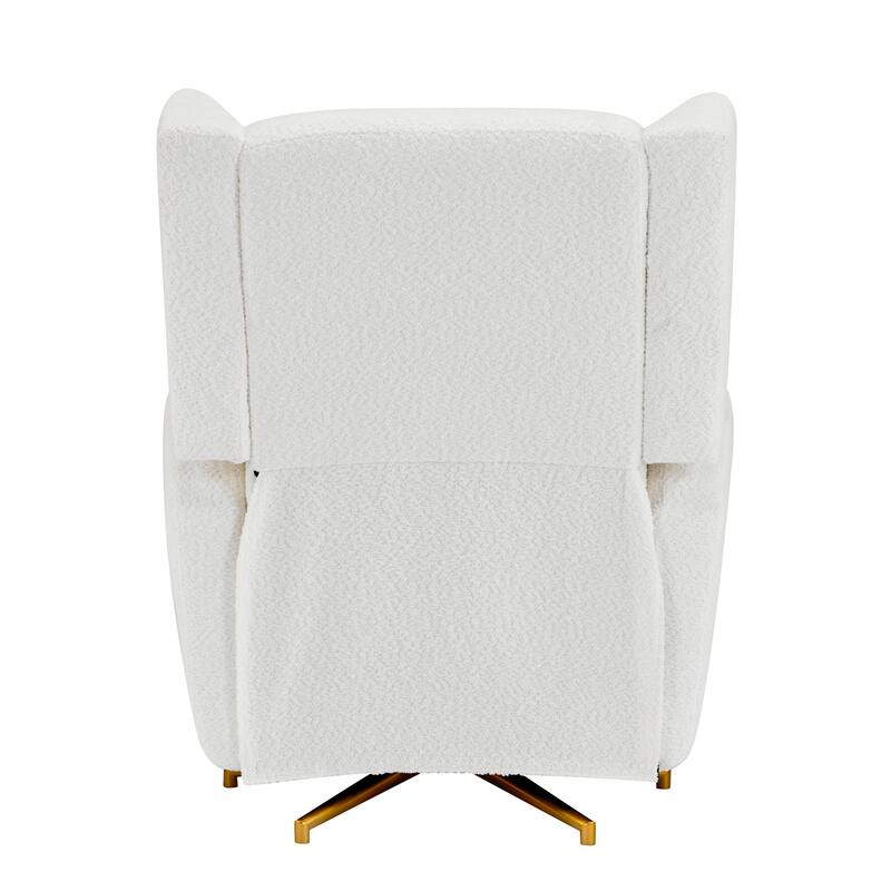 Roomfitters Power Swivel Recliner Chair, Upholstered 360° Swivel Power Recliner with Gold 5-Star Base