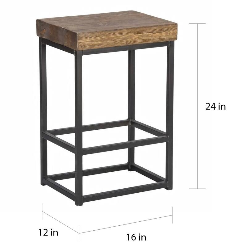Carbon Loft Borrelli Reclaimed Wood Bar Stool