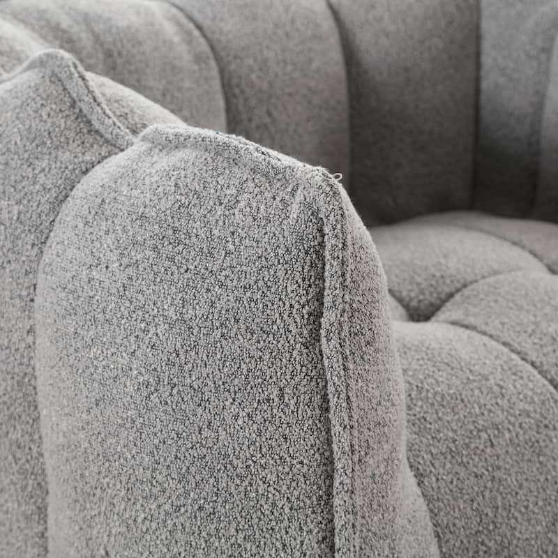 Soft Comfy Accent Chair with Ottoman,High Resilient Foam,Chenille Fabric