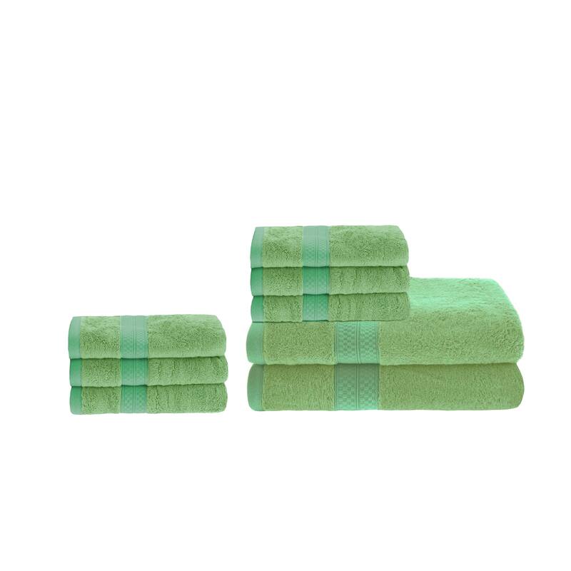 Superior 8 Piece Towel Set (2 Piece Bath Towel and 6 Piece Hand Towel), Rayon From Bamboo and Cotton