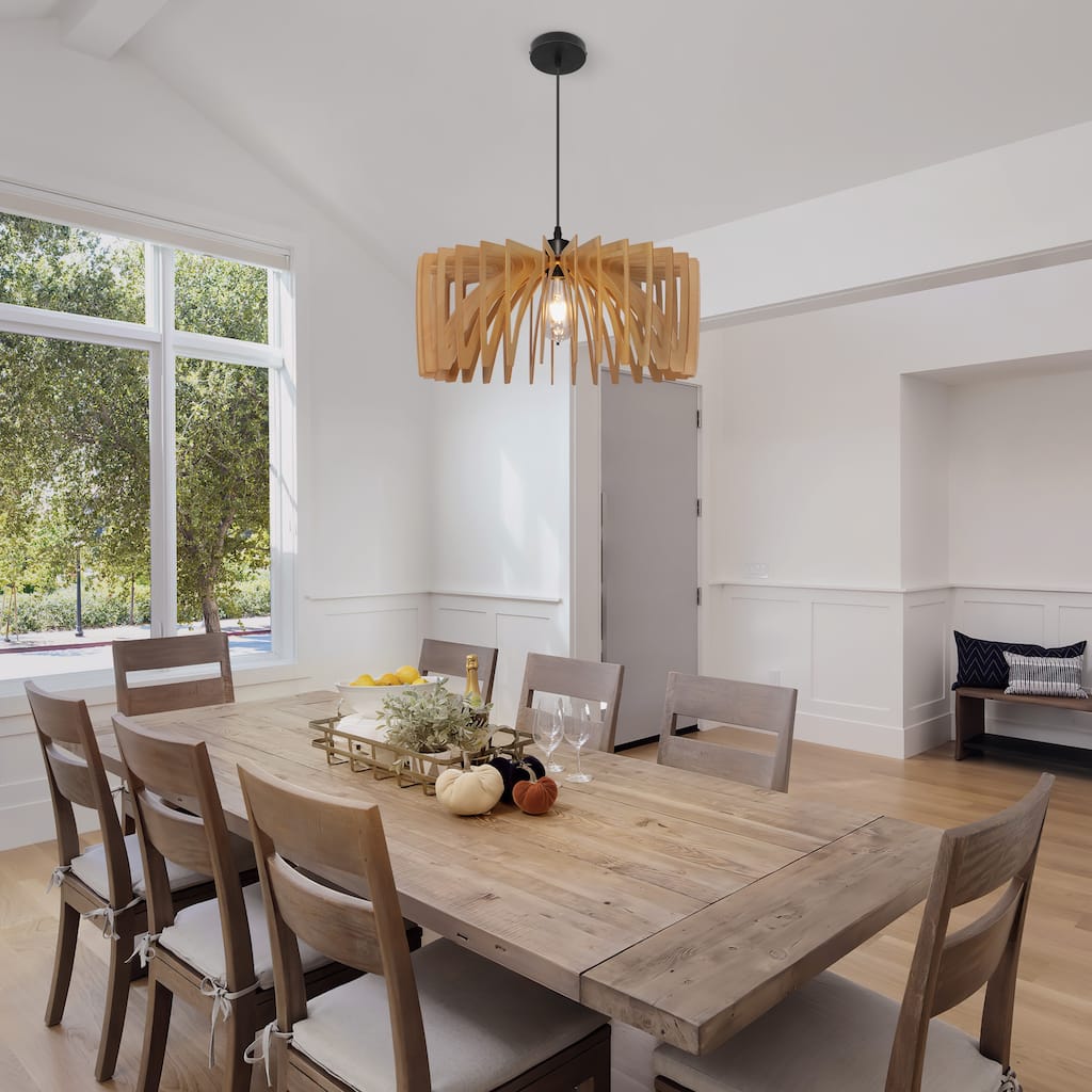 Romision Wood Chip Sunflower Chandelier Pendant Light