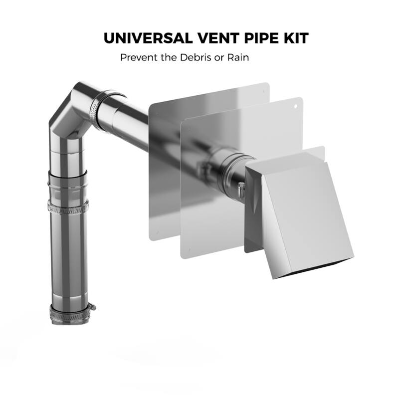 CAMPLUX 3" Horizontal Stainless Steel Vent Pipe Kit