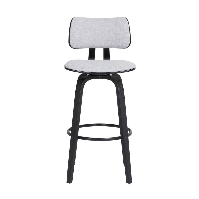 Faux Leather Armless Counter Height Bar Chair with Wood Frame, Swivel and Footrest