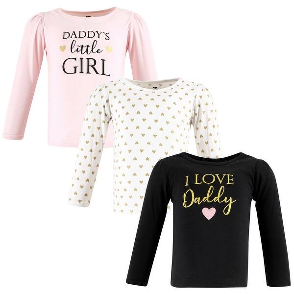 slide 1 of 1, Hudson Baby Toddler Girl Long Sleeve T-Shirts, Girl Daddy Girl Daddy - 2T