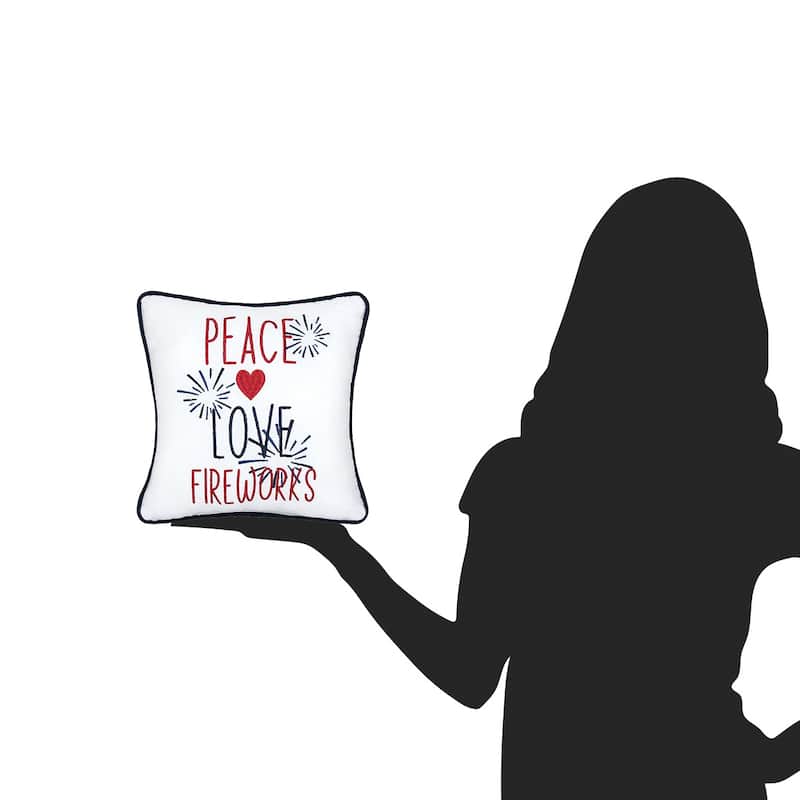 Peace, Love, Fireworks Pillow