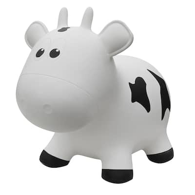 Toddler Boys and Girls Farm Hopper Bounce Toy, White Cow