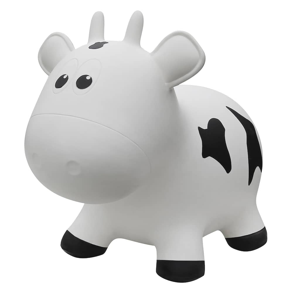 Toddler Boys and Girls Farm Hopper Bounce Toy, White Cow