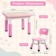 preview thumbnail 19 of 45, Garvee Kids Table and 4 Chairs Set, Graffiti Desktop Plastic Children Art Table, Height Adjustable Table and Chair Set