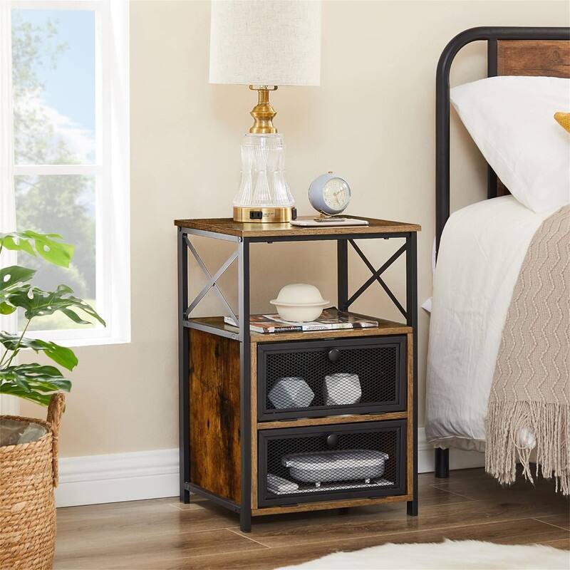 odern Night Stand with Storage Space