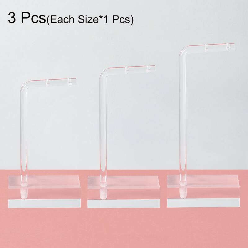 3.5"/4.3"/5" Acrylic Earring Display L Stand Jewelry Storage Rack - Clear