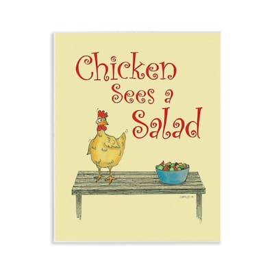 Stupell Chicken Salad Vintage Pun Wall Plaque Art Design By Roger Straub