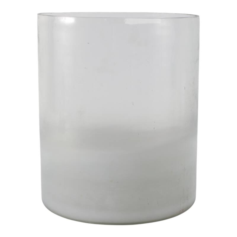 Glass Frosted Finish Pillar Candle Holder - Clear