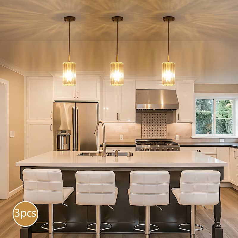 3-Pack Modern Crystal Pendant Lights for Dining Room, Bedroom, Foyer and Hallway