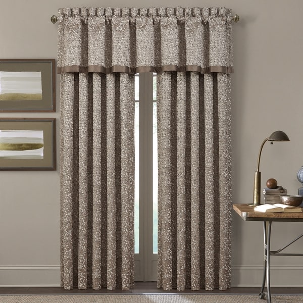 slide 2 of 3, J. Queen New York Cracked Window Straight Valance Taupe