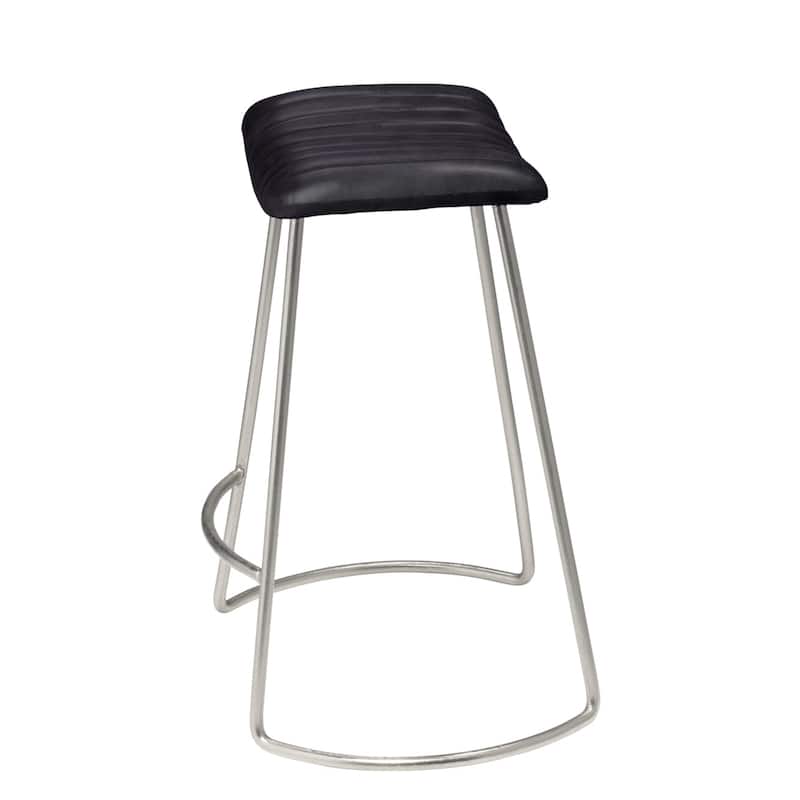 Alden Décor Logan Leather Counter Stool, Grey
