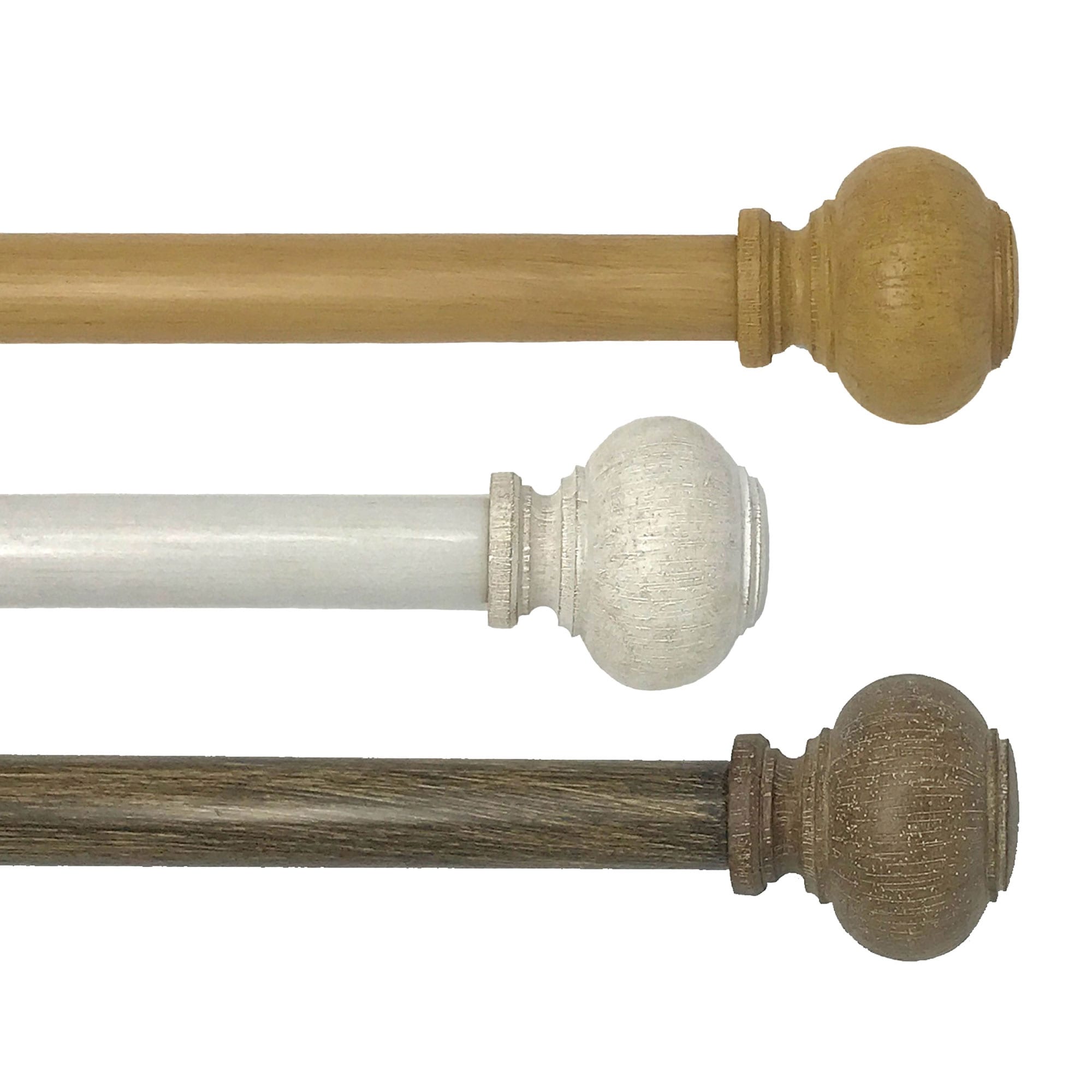 Rhinebeck Rustic Faux Wood 1" Window Drapery Single Curtain Rod