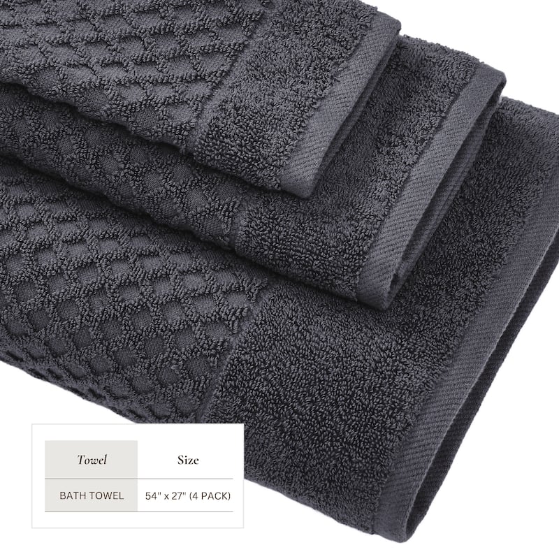 Linery & Co. Cotton Diamond Waffle Texture Bath Towels