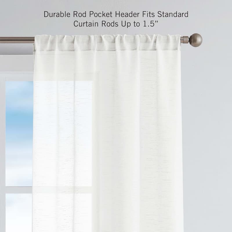 Nautica Erasmus Sheer Rod Pocket Window Curtain Panel Pair