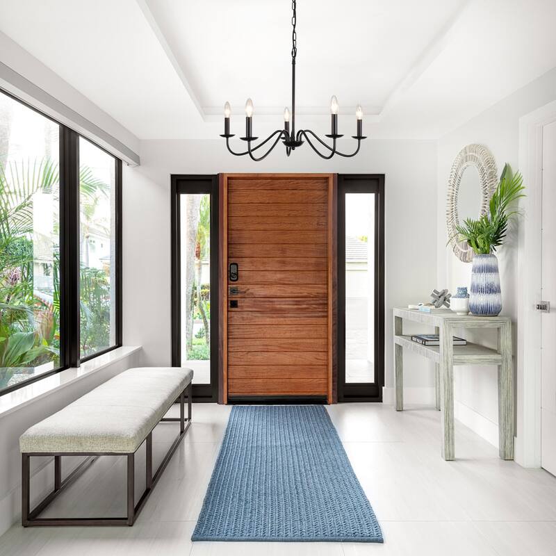 5-Light Rustic Farmhouse Candle Chandelier for Bedroom, Kitchen, Living Room and Foyer