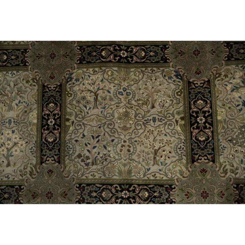 Hand Knotted Oriental 100% Wool Carpet Traditional Floral Beige & Ivories Tabriz Area Rug - 8' 5'' X 8' 1''