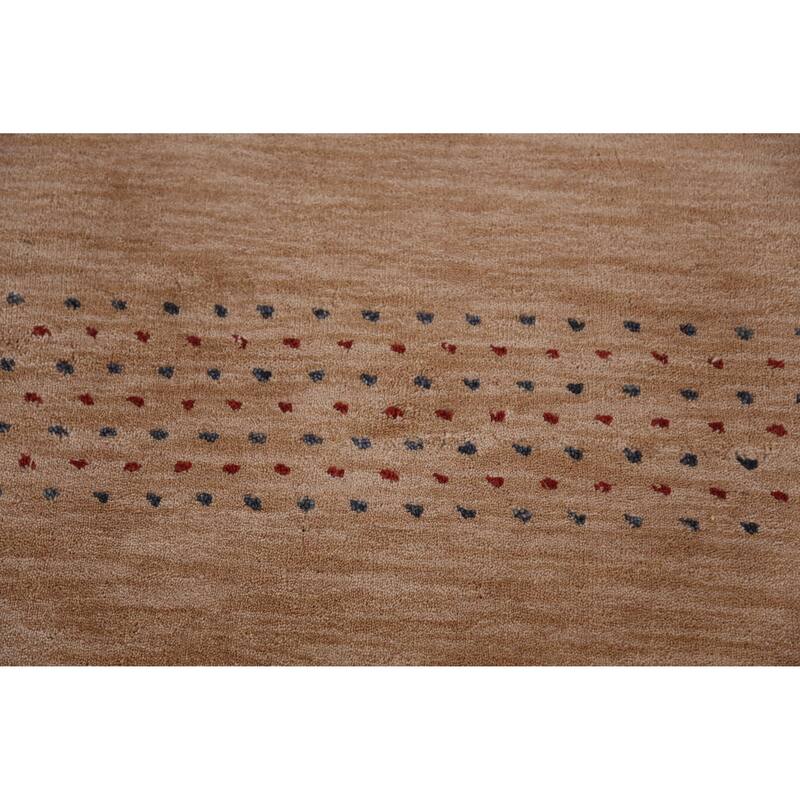 Hand Knotted Oriental 100% Wool Carpet Tribal Tribal Brown Gabbeh Area Rug - 9' 9'' X 8' 2''