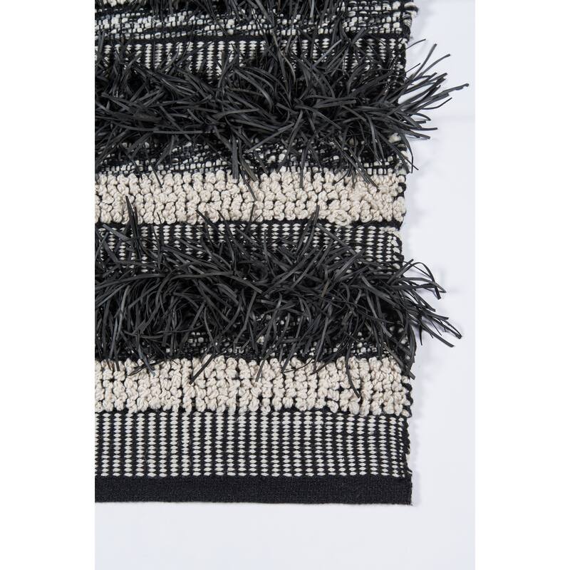 Momeni Otto Hand Woven Striped Black Indoor Outdoor Rug