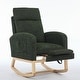 preview thumbnail 7 of 14, Accent Rocking Chair Rocking Chair with Solid Wood Legs, Upholstered Nursery Glider Rocker, Comfy Armchair with Side Pocket