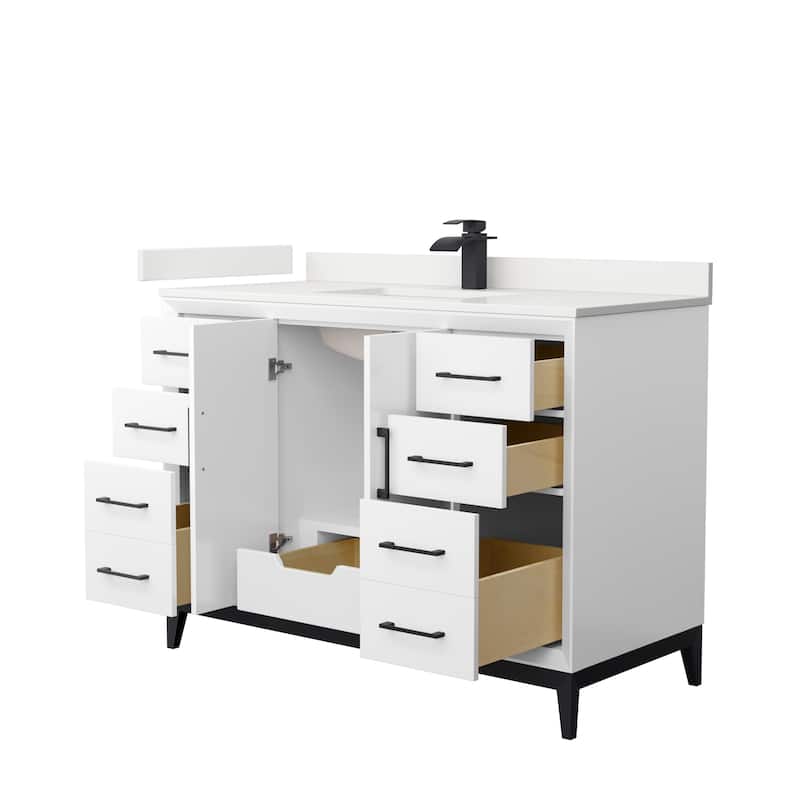 Amici 48-inch Single Vanity, Quartz Top