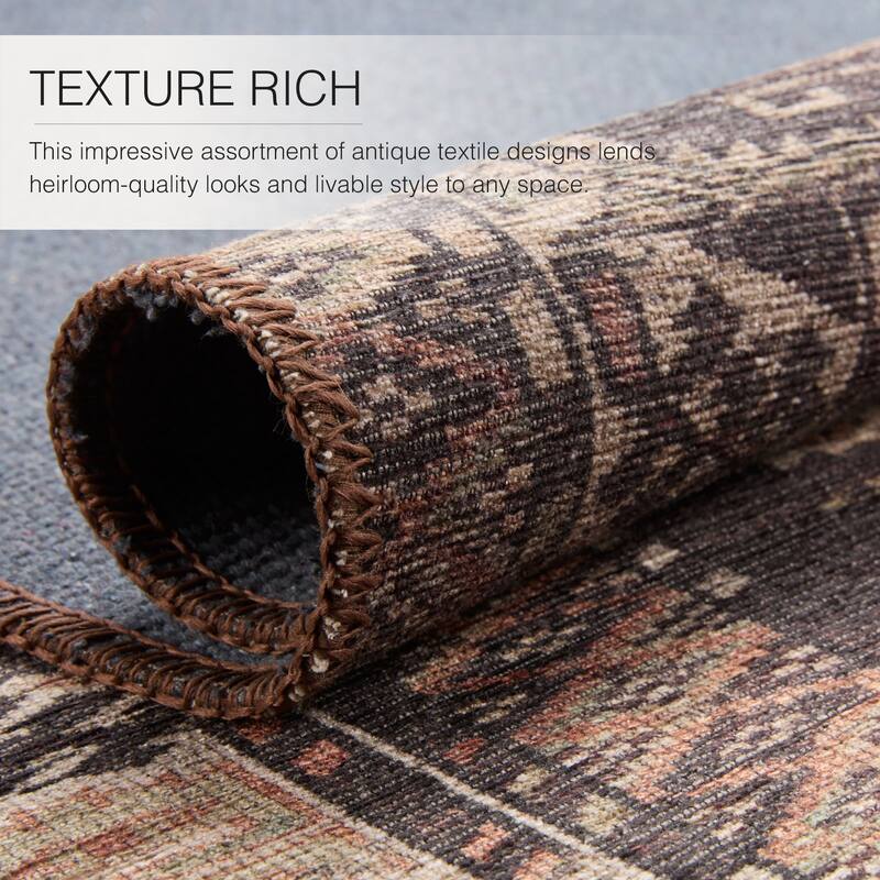 Minerva Machine Washable Tribal Area Rug