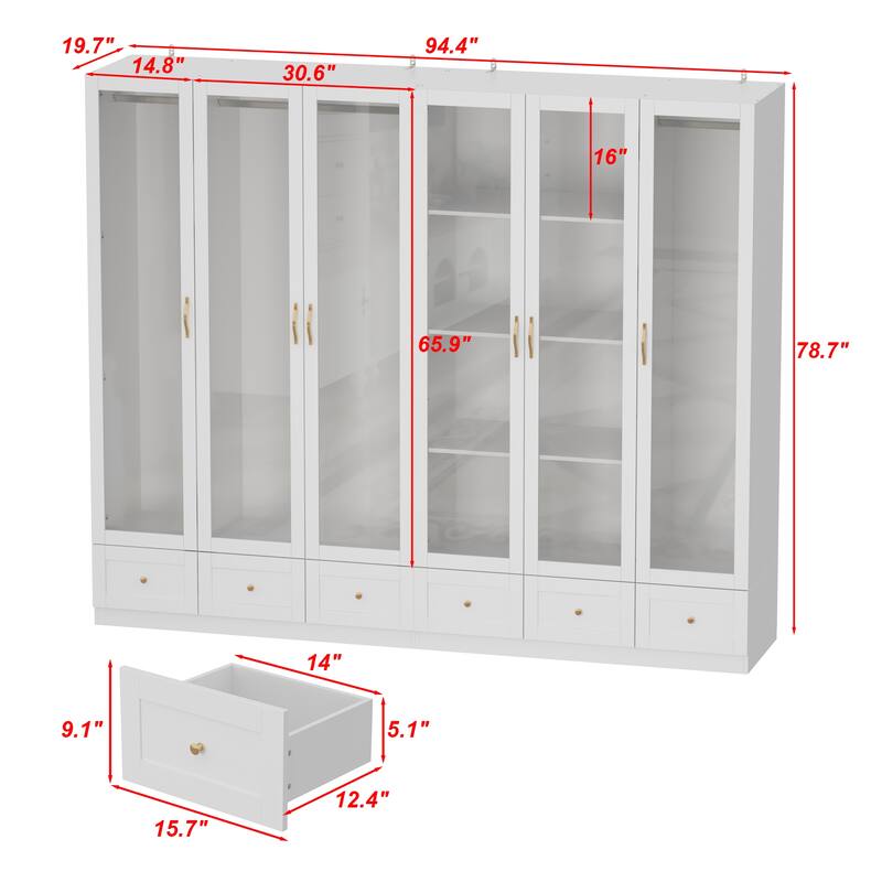 Storage Armoires Modular Wardrobe Collection Combo Cloest Cabinet