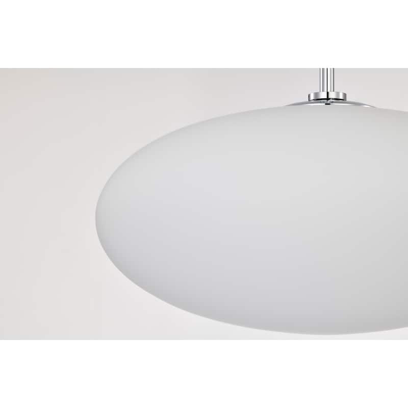 Livia Chrome Pendant Light with Glass Oval Frosted Shade