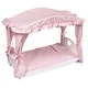preview thumbnail 1 of 5, Badger Basket Canopy Doll Bed with Bedding - White/Pink - 22" x 11.75" x 20"